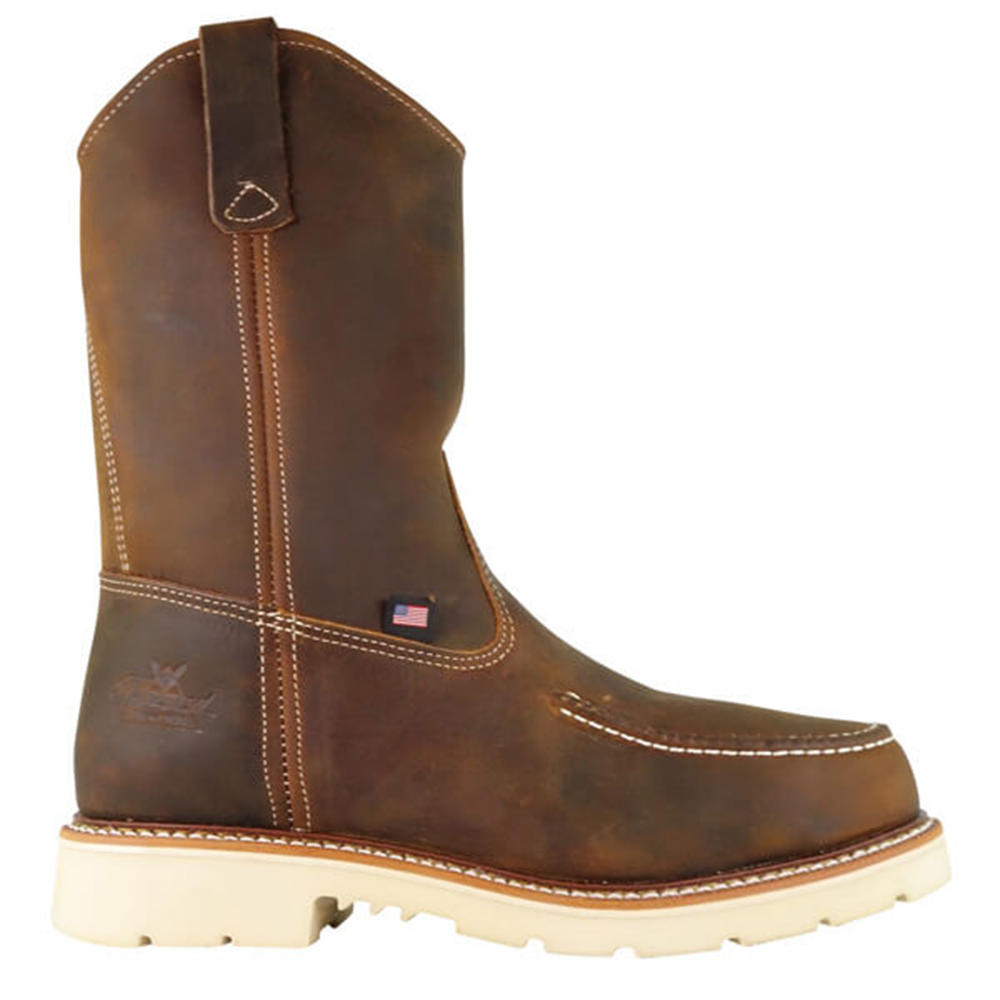 Thorogood American Heritage 11 Inch Trail CrazyHorse Steel Toe Pull-On Wellington Moc Toe Work Boots from GME Supply